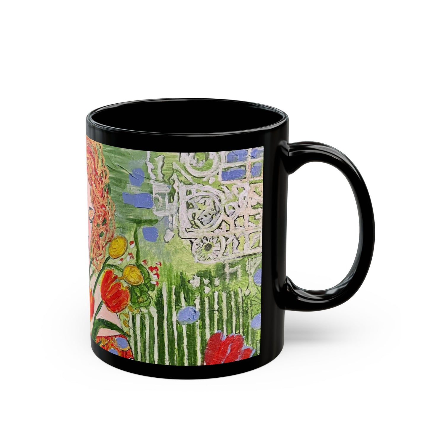 The Queen of Spring - 11 oz or 15 oz Ceramic Black Mugs