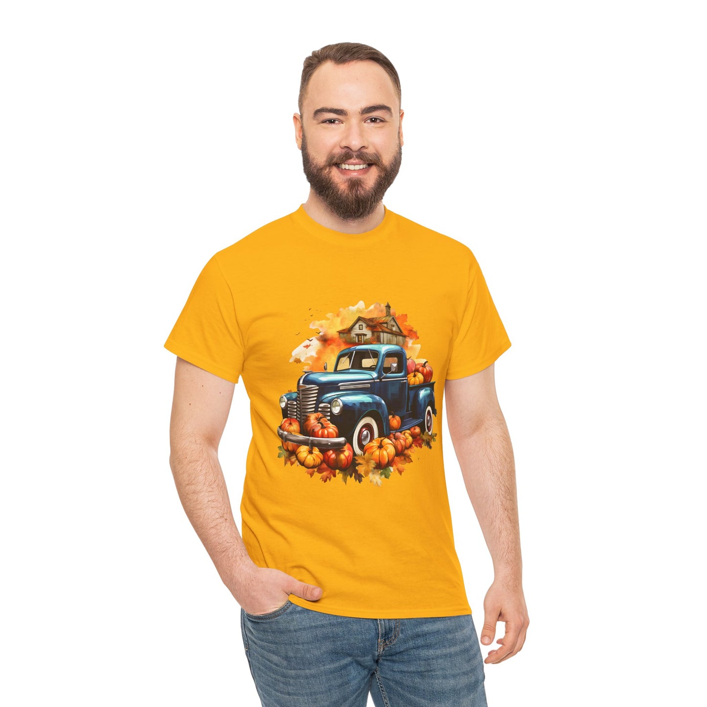 Fall Truck -Amazing Unisex Heavy Cotton Short Sleeve Tee Shirts!