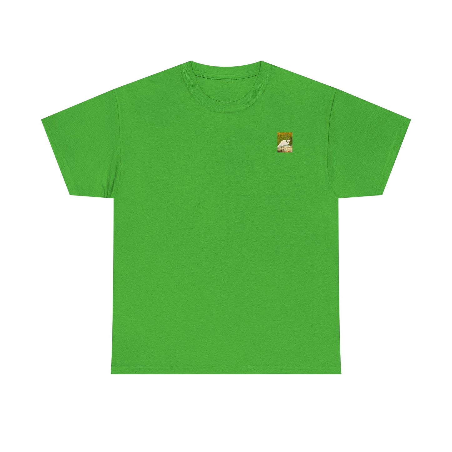 White Egret- Amazing Unisex Heavy Cotton Short Sleeve Tee Shirts!