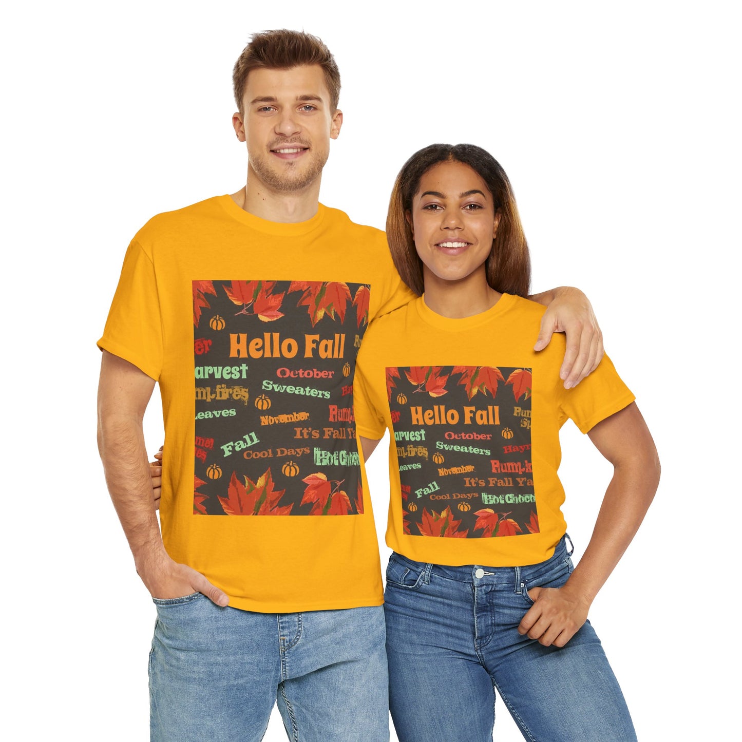 Hello Fall - Amazing Unisex Heavy Cotton Short Sleeve Tee Shirts!