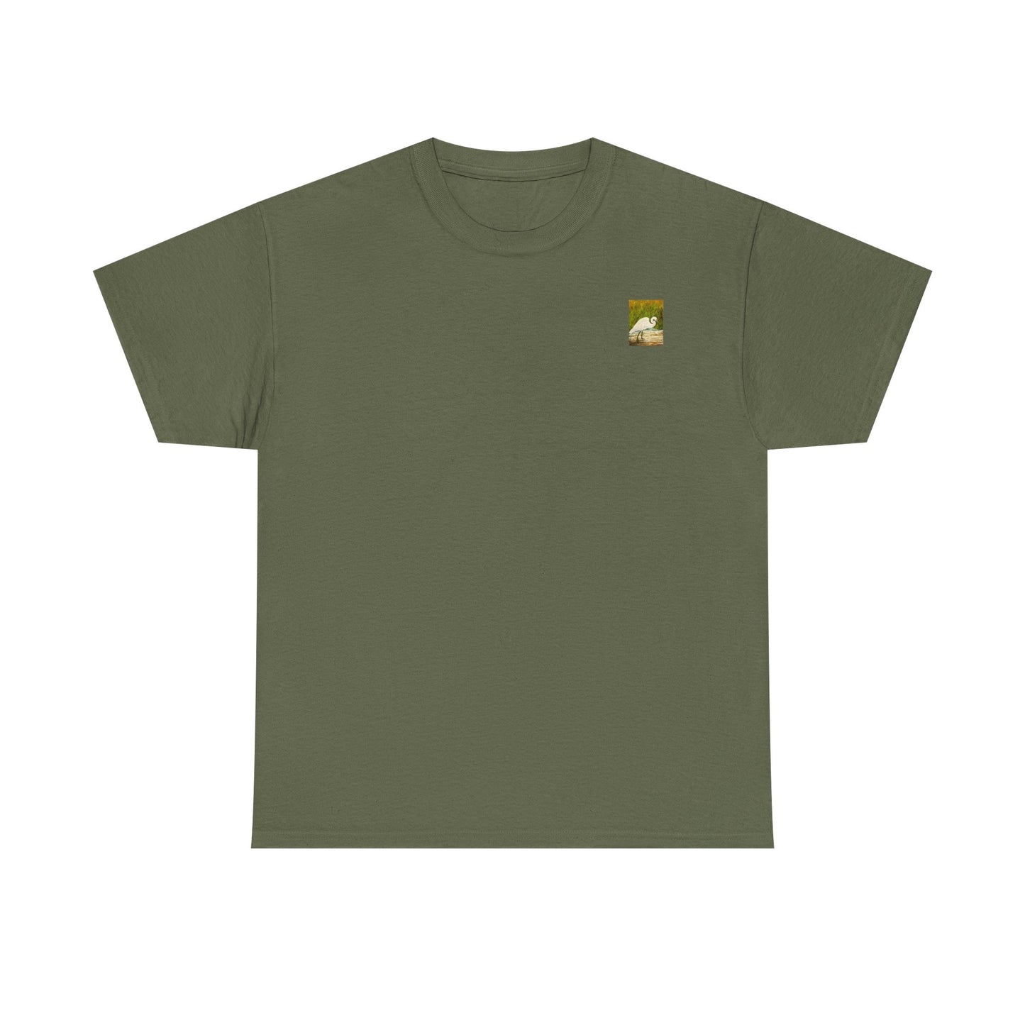 White Egret- Amazing Unisex Heavy Cotton Short Sleeve Tee Shirts!