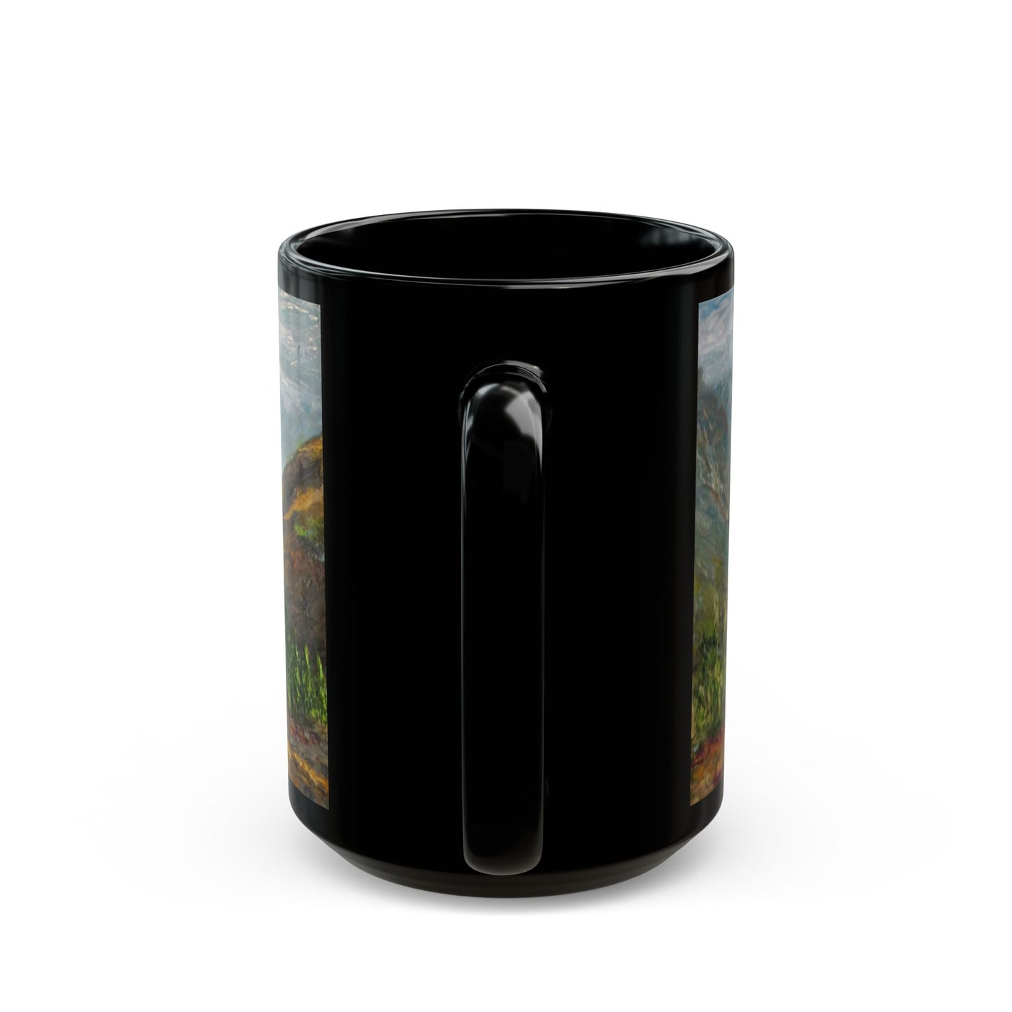 "Rocky Mountain's Shadows"- 11 oz or 15 oz Ceramic Black Mugs