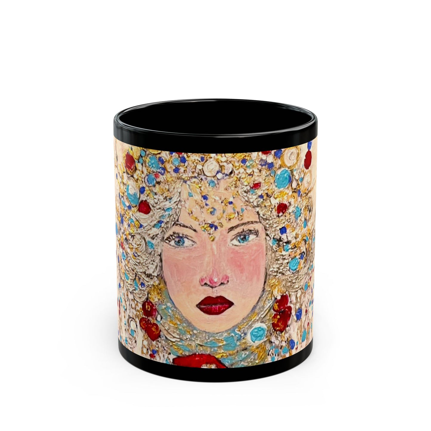 The Queen of Winter - 11 oz or 15 oz Ceramic Black Mugs