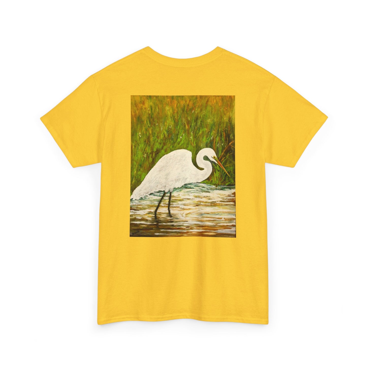 White Egret- Amazing Unisex Heavy Cotton Short Sleeve Tee Shirts!