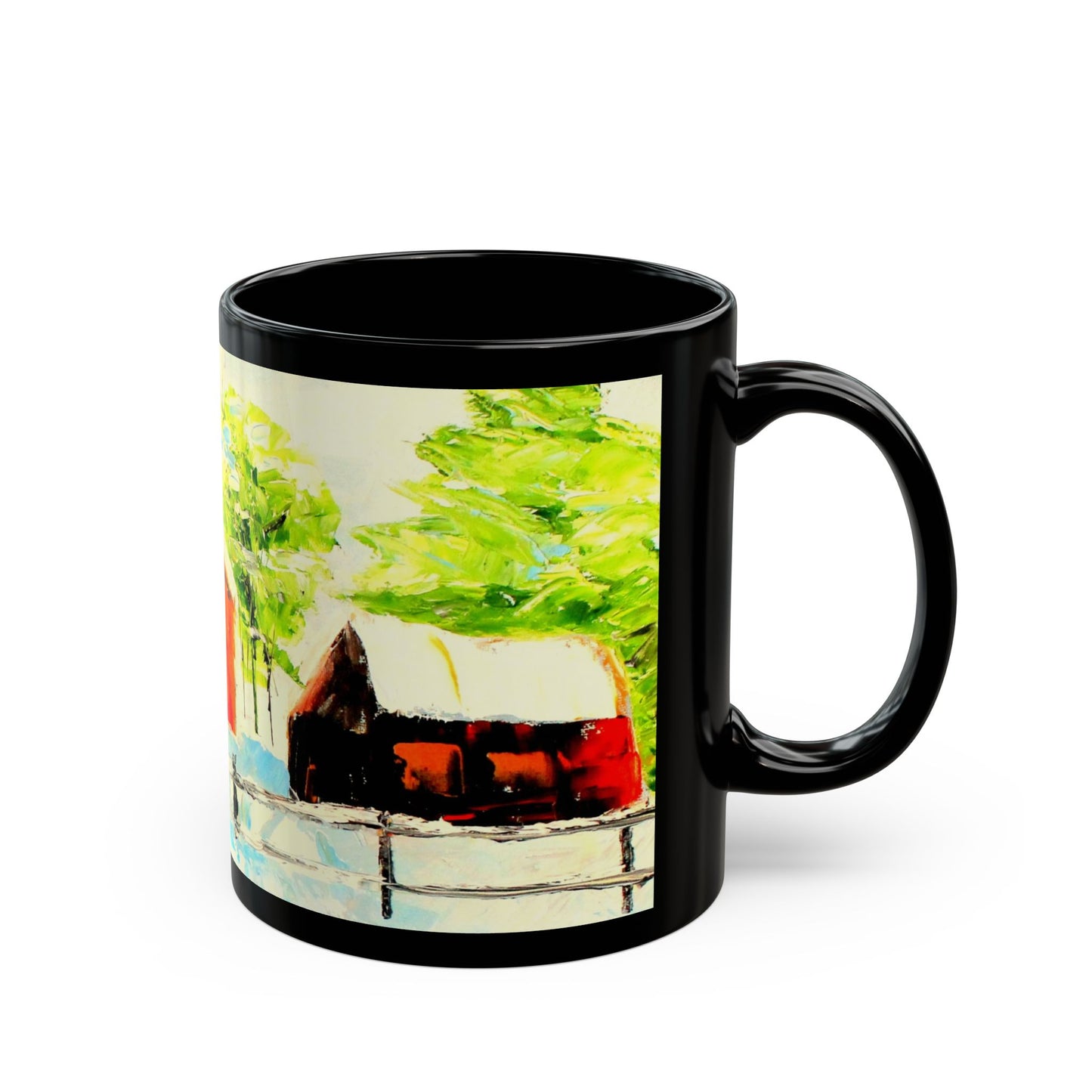 Forsyth Barns - 11 oz or 15 oz Ceramic Black Mugs