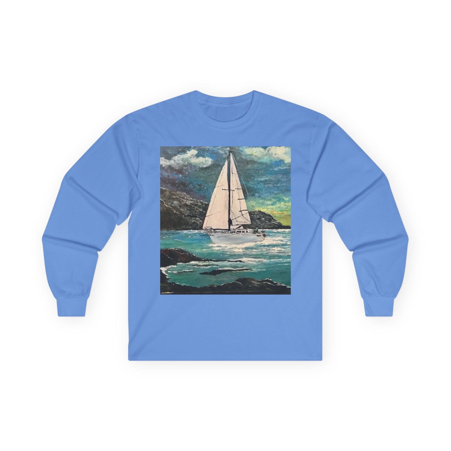 "Tropical Sailing" Long Sleeve Casual Unisex Tee Shirt