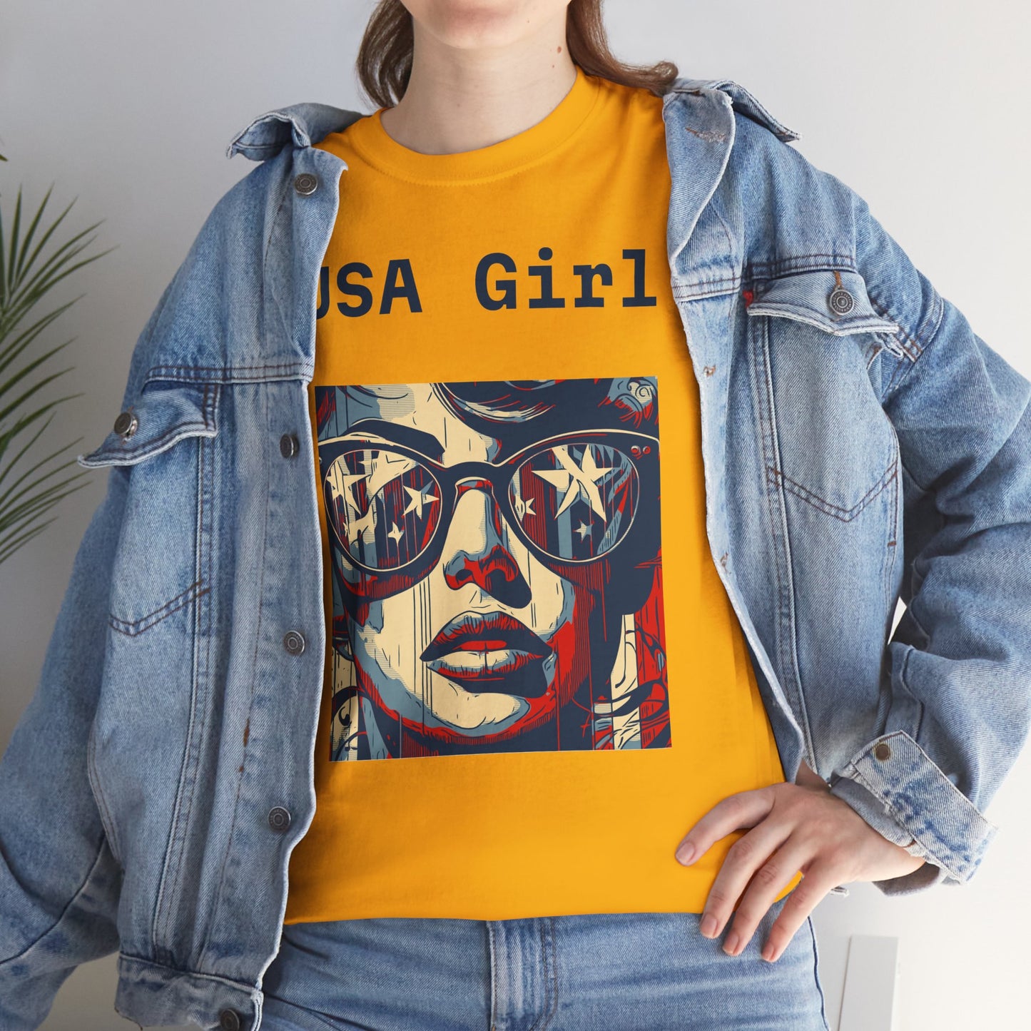 "USA Girl" - Amazing Unisex Heavy Cotton Short Sleeve Tee Shirts!