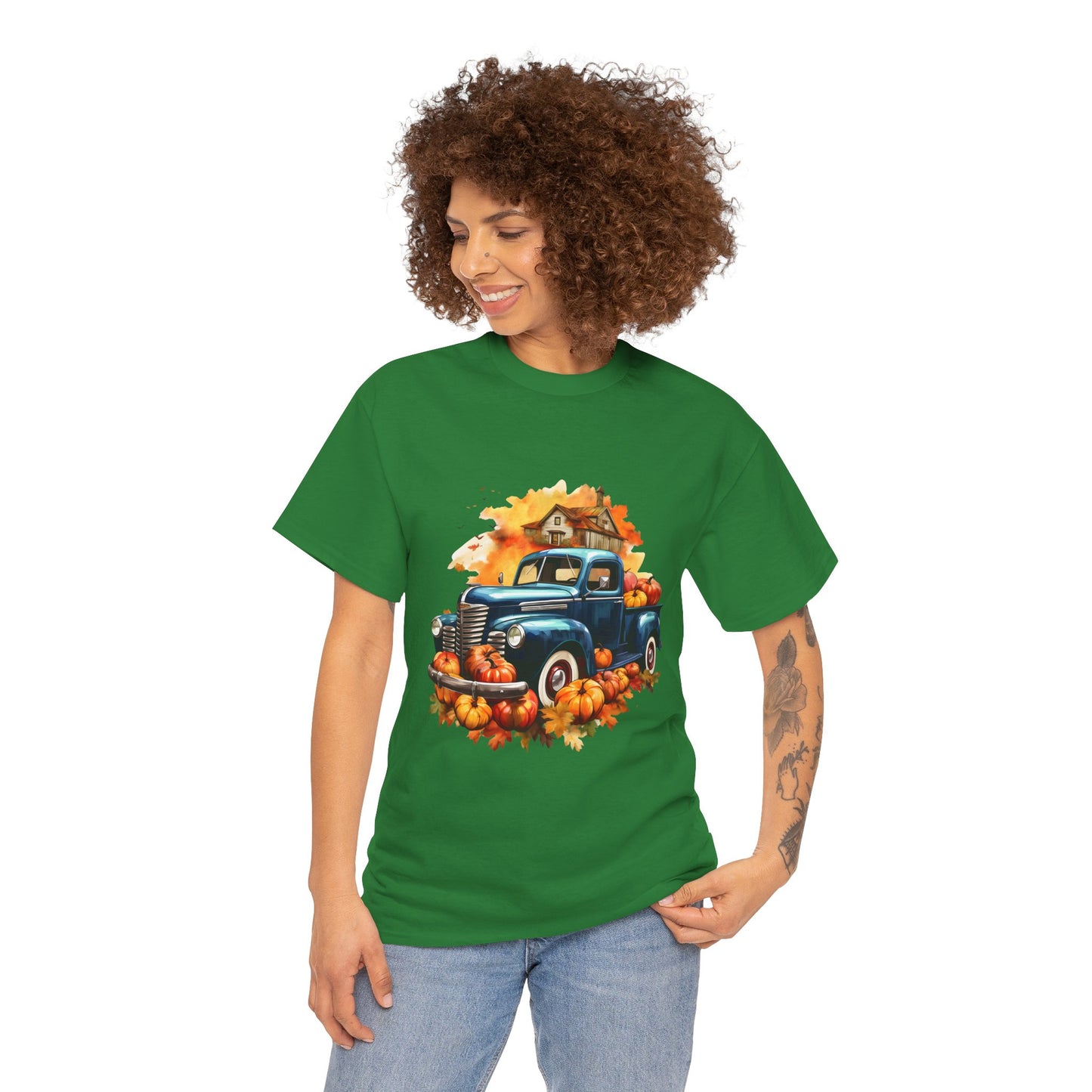 Fall Truck -Amazing Unisex Heavy Cotton Short Sleeve Tee Shirts!