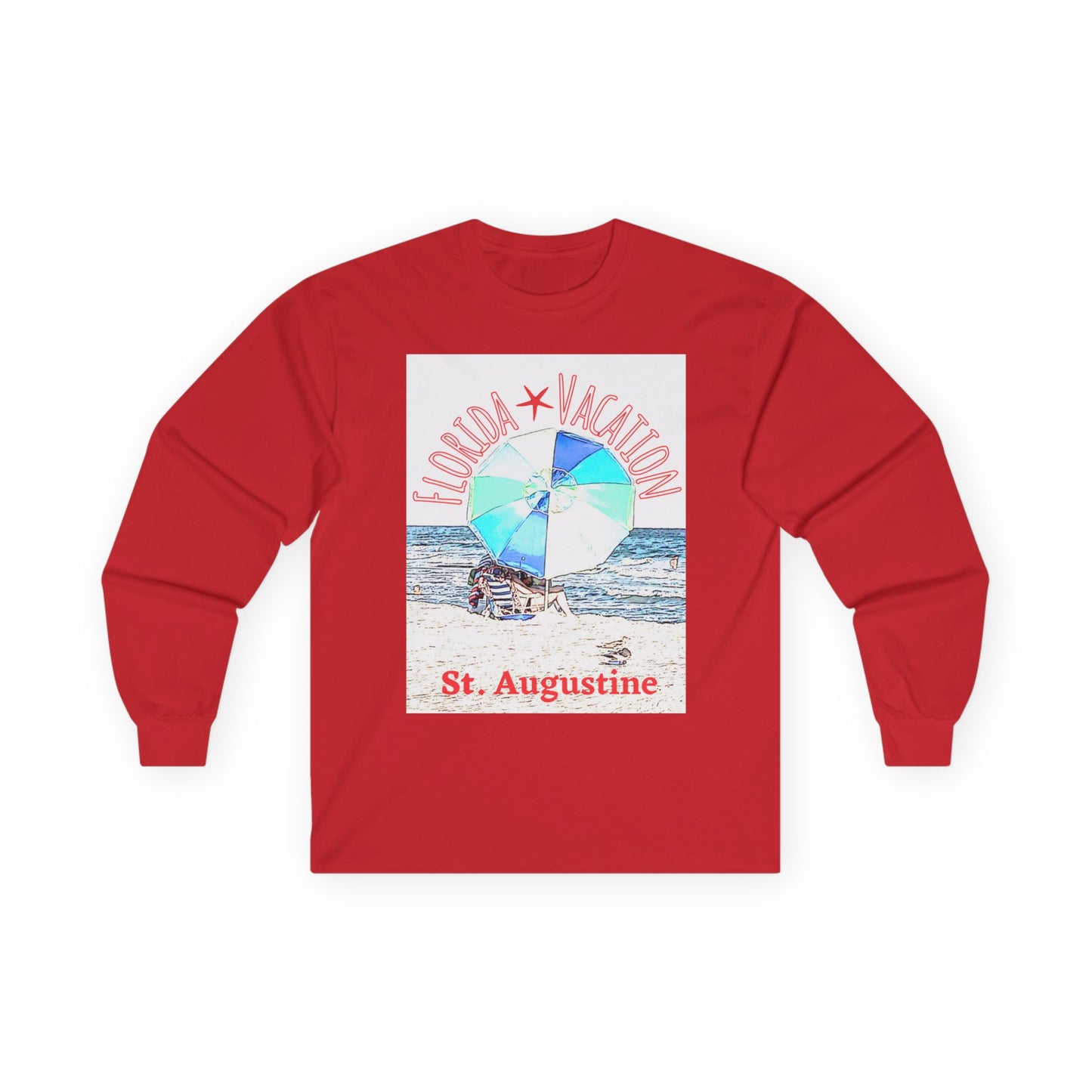 "Florida Vacation St. Augustine" Long Sleeve Casual Unisex Tee Shirt