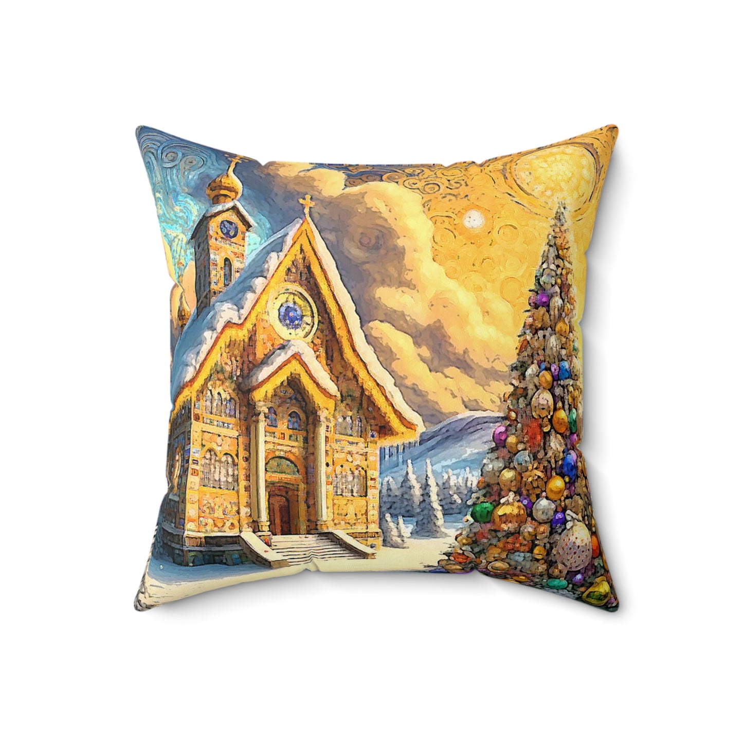 Christmas Magic Faux Suede Square Pillow