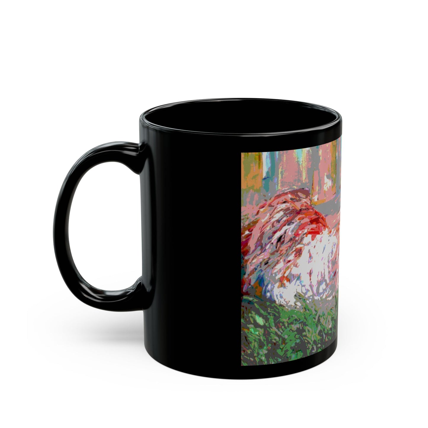Betsy's Chickens- 11 oz or 15 oz Ceramic Black Mugs