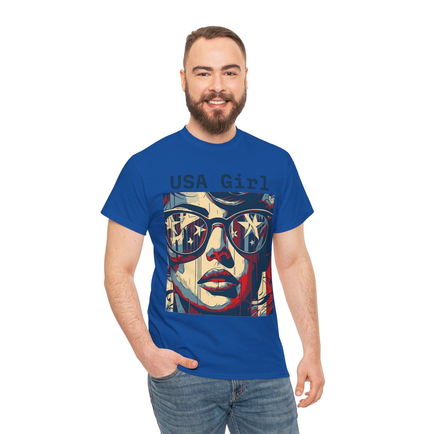 "USA Girl" Amazing Unisex Heavy Cotton Short Sleeve Tee Shirts!