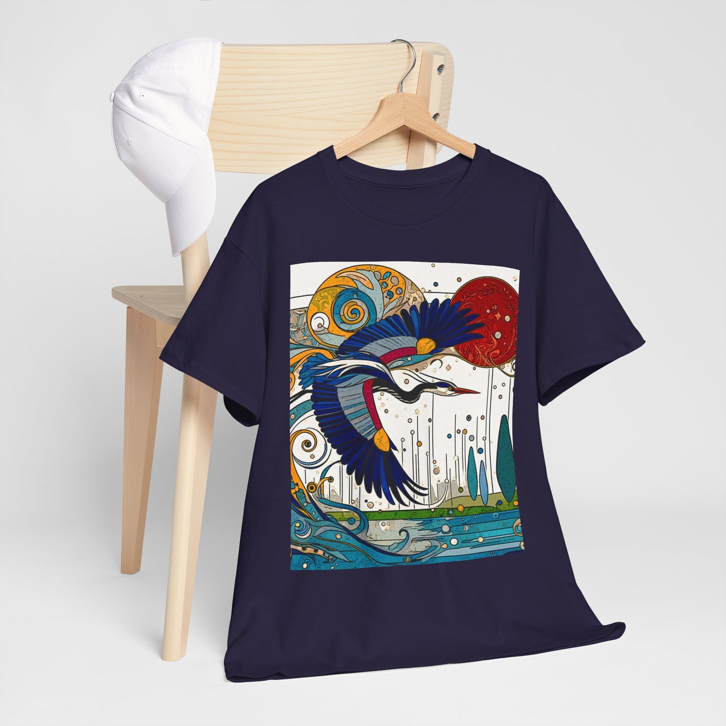 Blue Heron - Amazing Unisex Heavy Cotton Short Sleeve Tee Shirts!