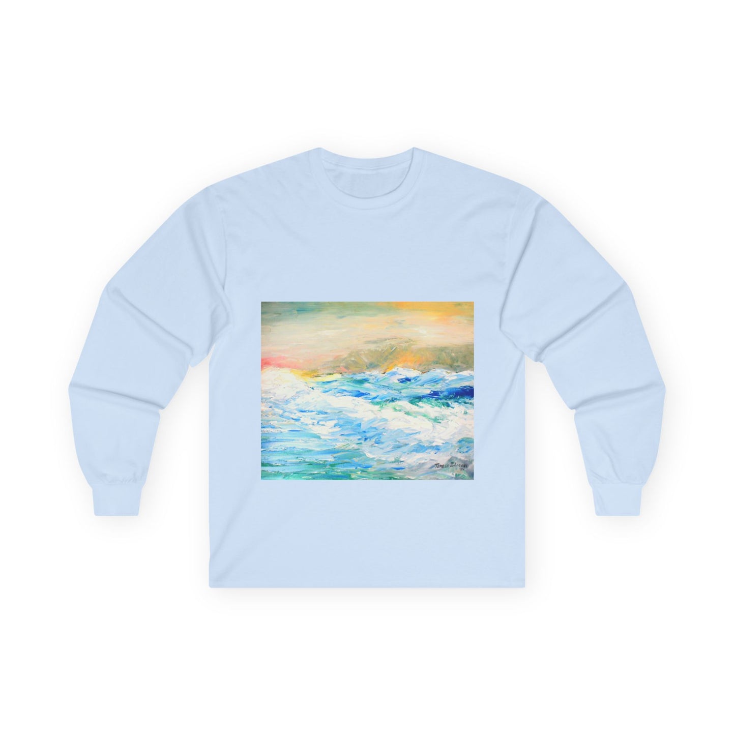 "God is Stirring the Sea" Long Sleeve Casual Unisex Tee Shirt