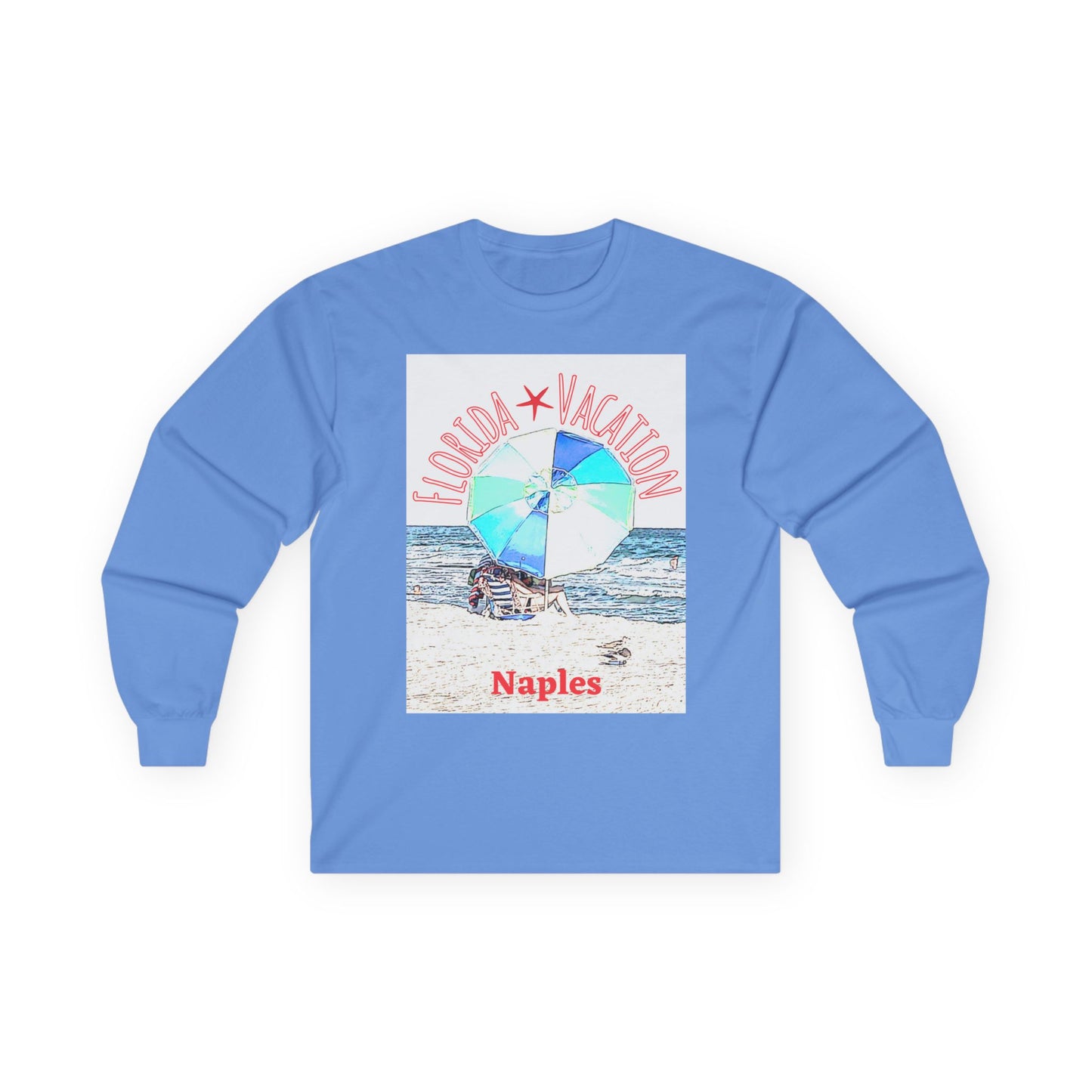 "Florida Vacation Naples" Long Sleeve Casual Unisex Tee Shirt