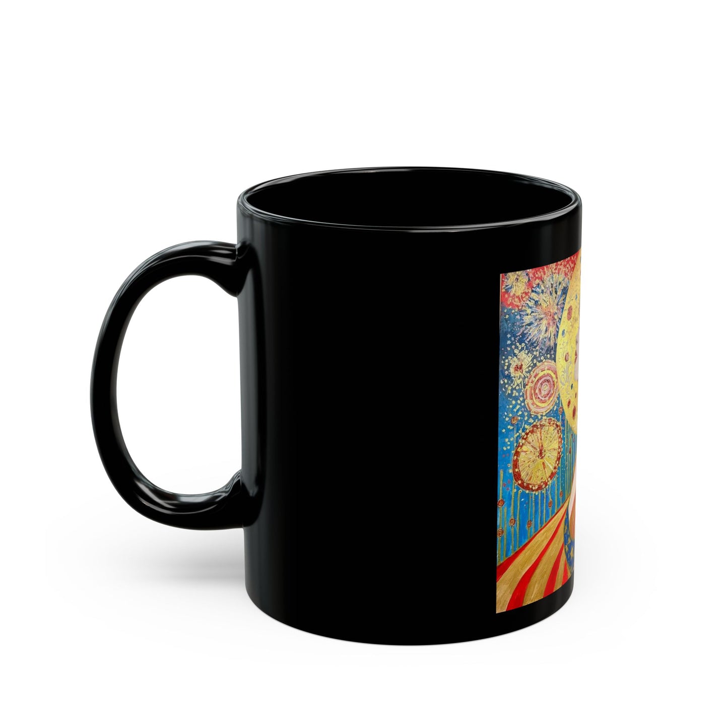 Miss Libery - 11 oz or 15 oz Ceramic Black Mugs