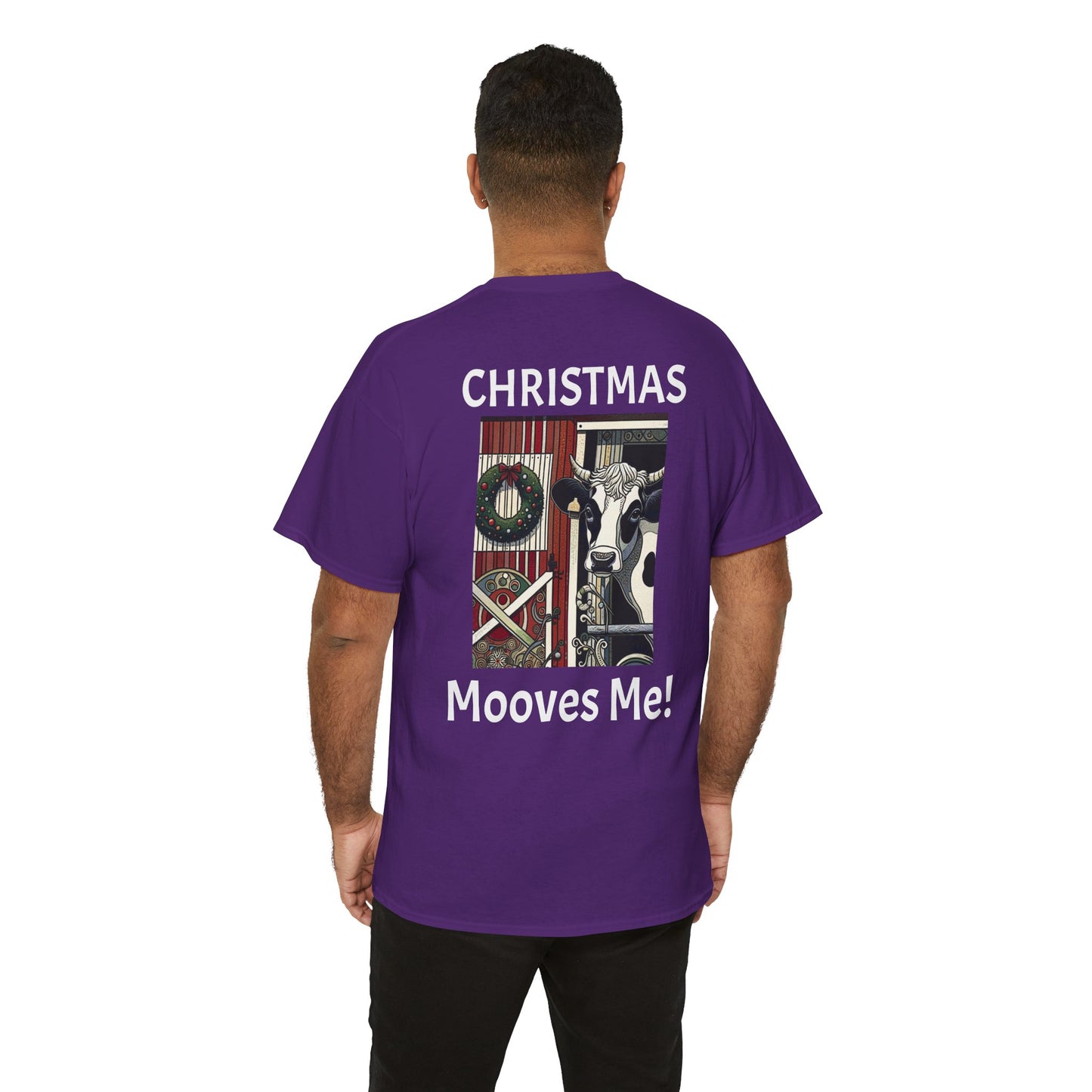 Christmas Mooves Me -Amazing Unisex Heavy Cotton Short Sleeve Tee Shirts!