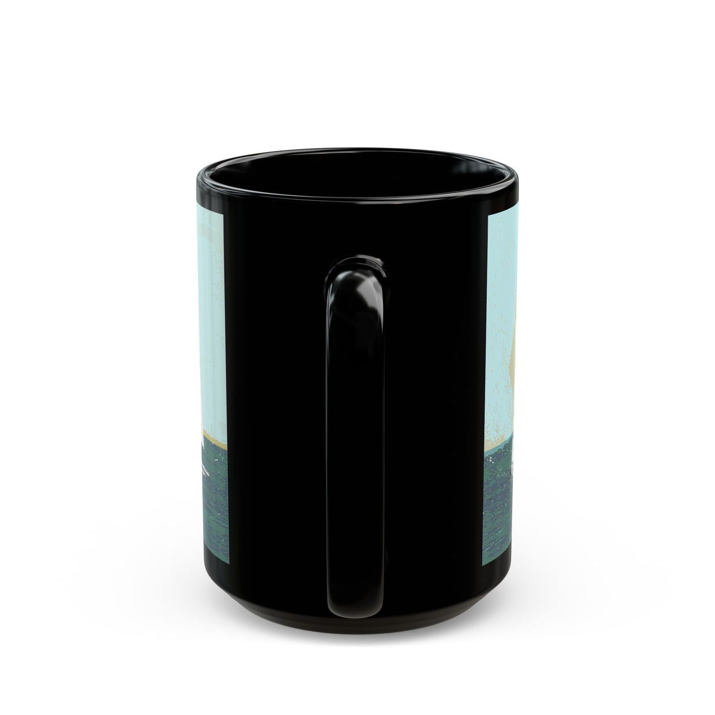 Sailing Race- 11 oz or 15 oz Ceramic Black Mugs
