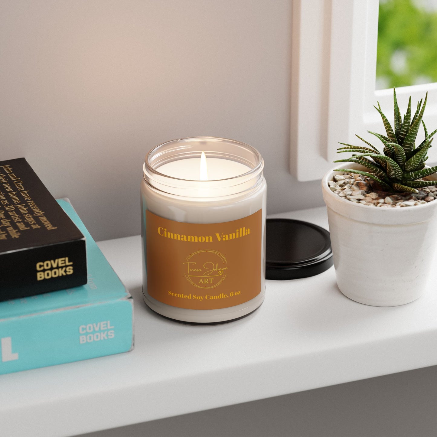 Cinnamon Vanilla- Scented Soy Candle, 9oz