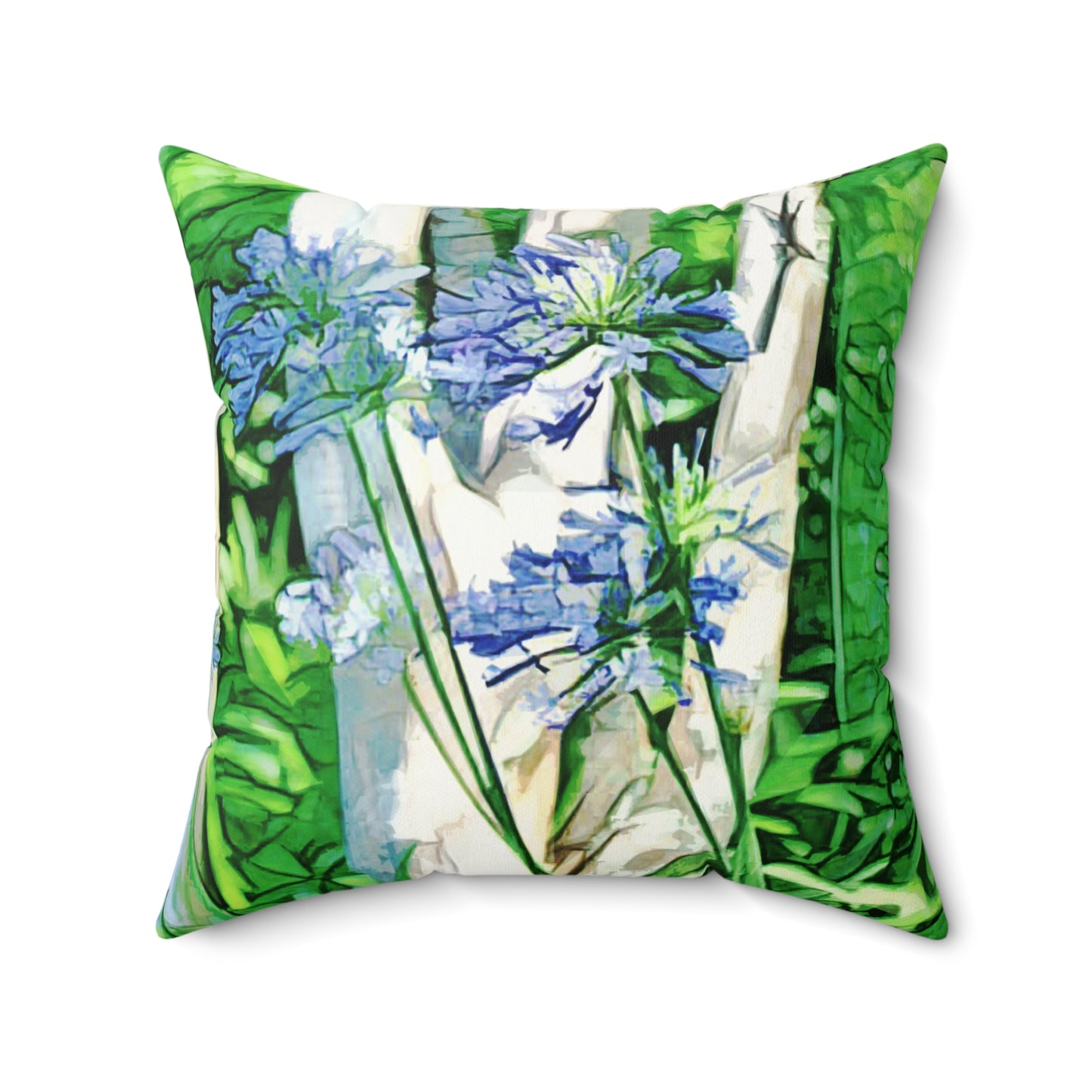 Savannah Flowers Faux Suede Square Pillow