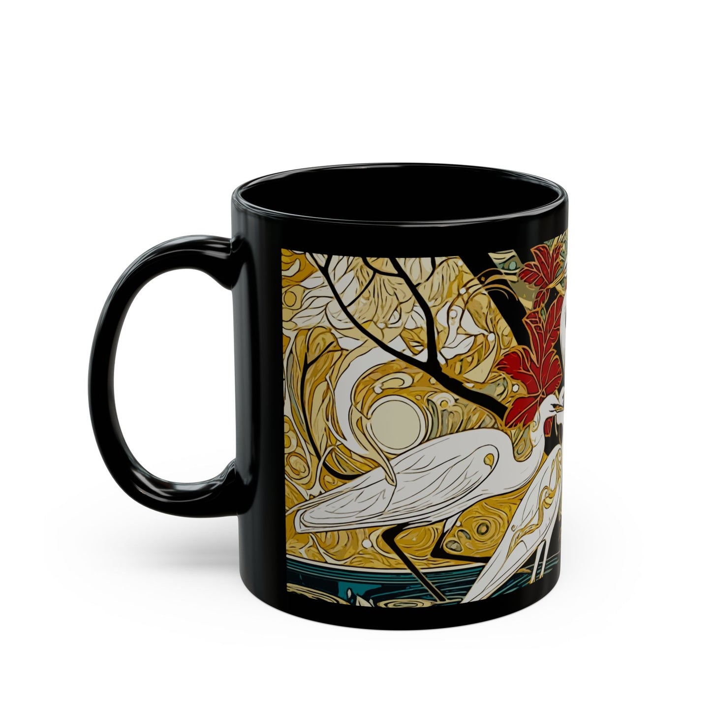 Gorgeous Birds - 11 oz or 15 oz Ceramic Black Mugs