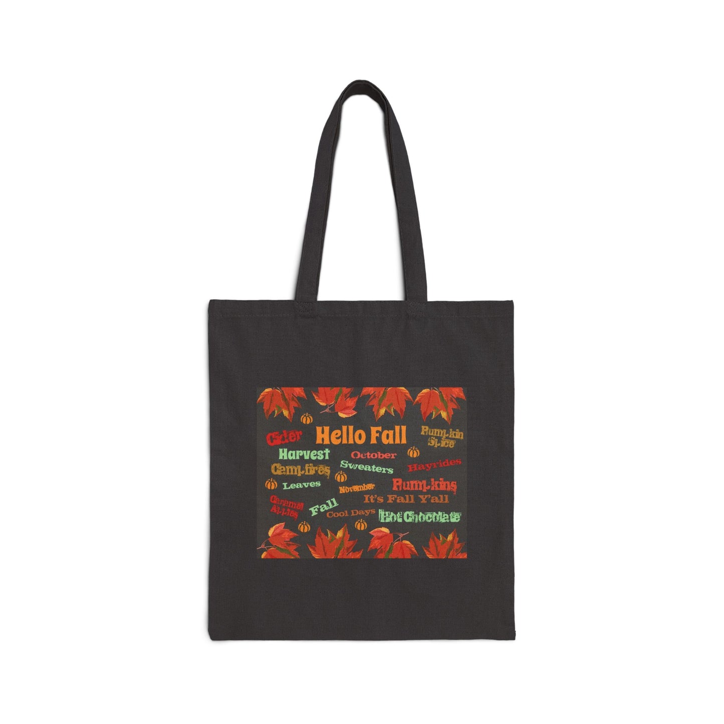 "Hello Fall" Stylish Cotton Canvas Tote Bag
