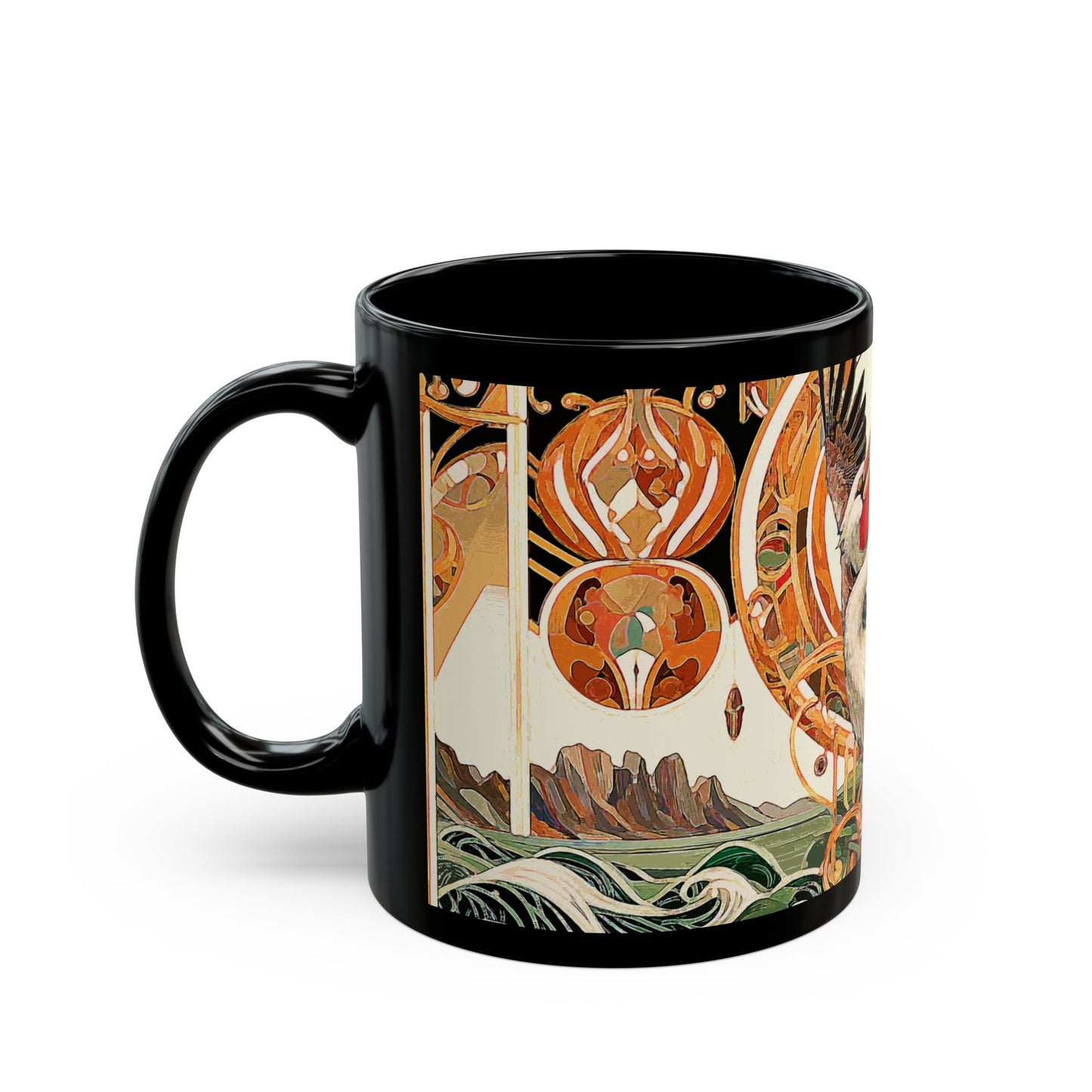 Magnificent Bird - 11 oz or 15 oz Ceramic Black Mugs