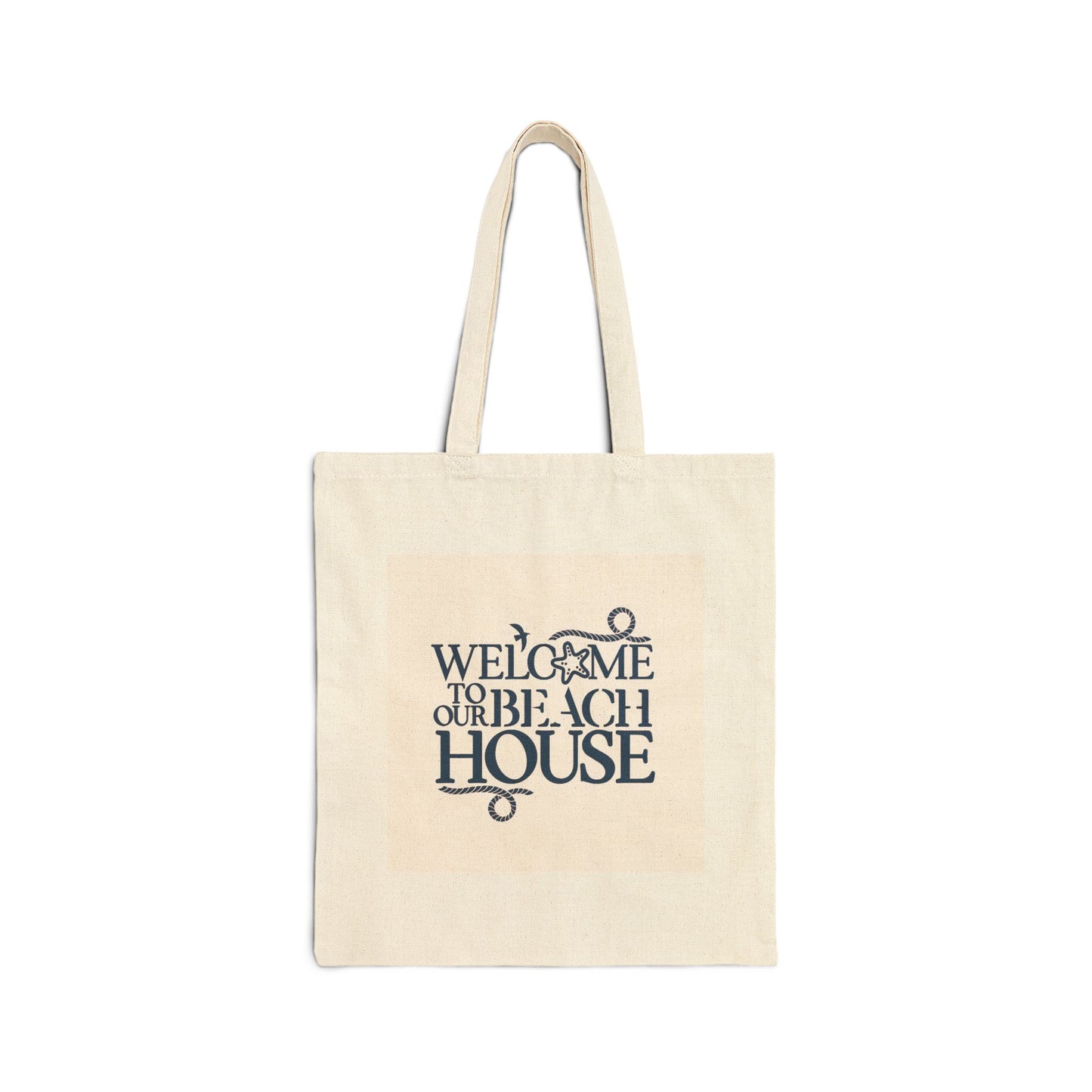 "Welcome to the Beach House" Stylish Cotton Canvas Tote Bag