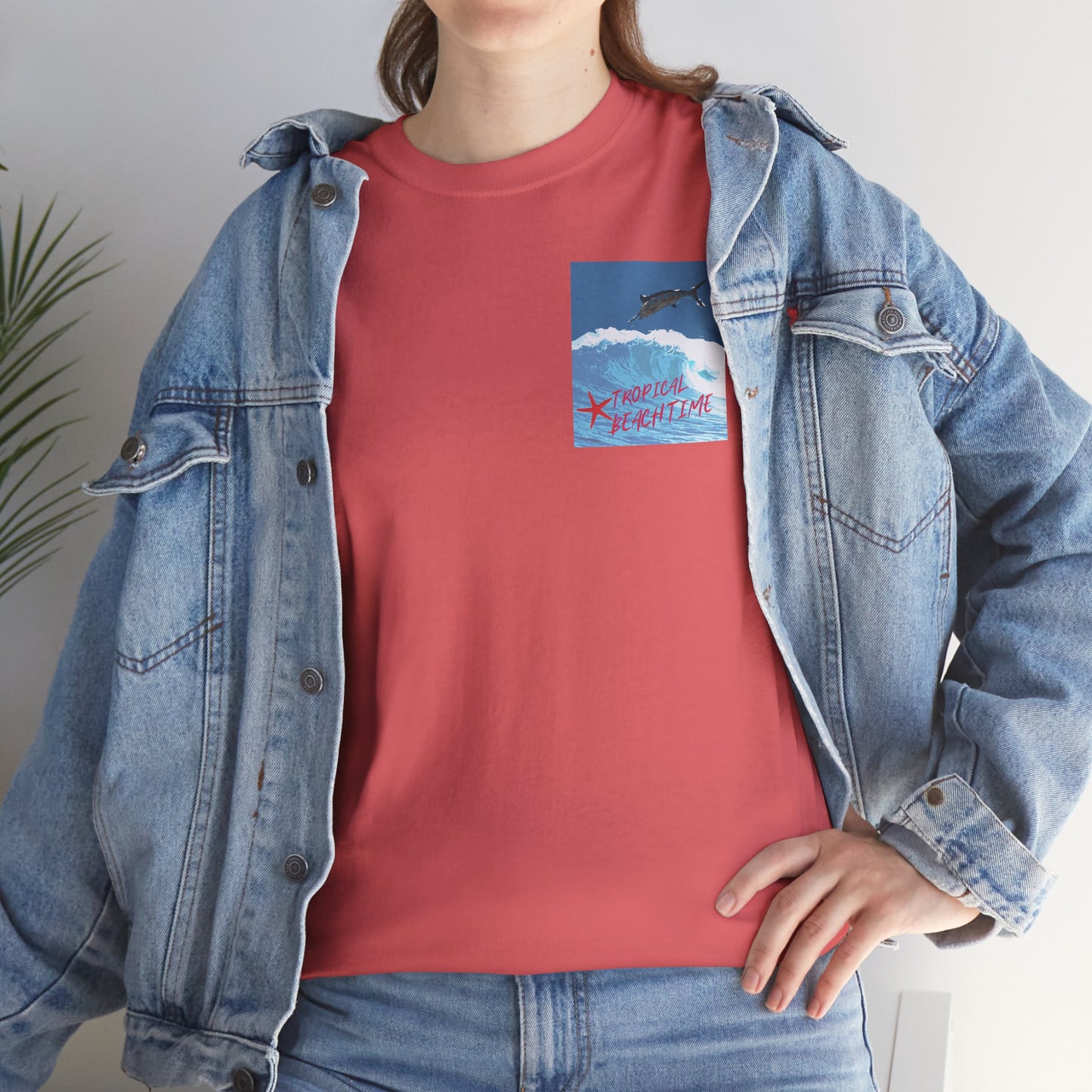 Tropical Beach Time - Amazing Unisex Heavy Cotton Tee