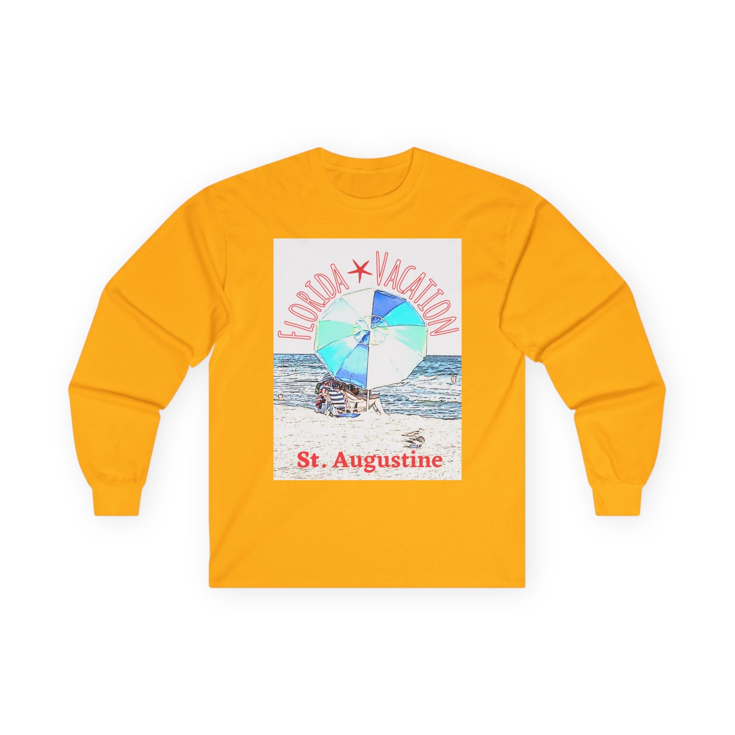 "Florida Vacation St. Augustine" Long Sleeve Casual Unisex Tee Shirt