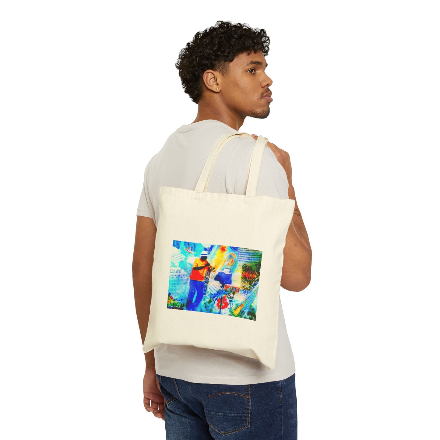 "Jazz in Savannah" Stylish Cotton Canvas Tote Bag