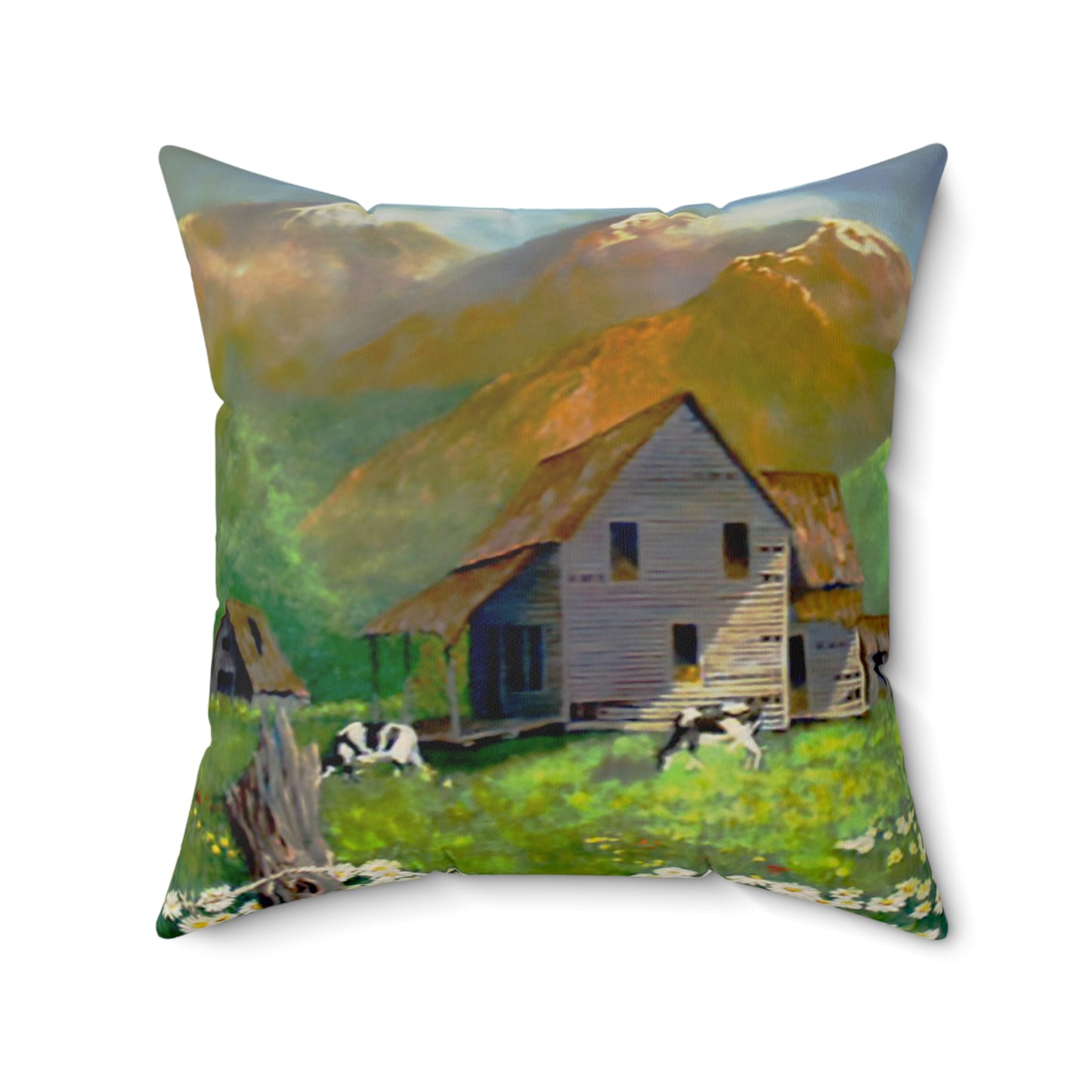 The Cows Faux Suede Square Pillow