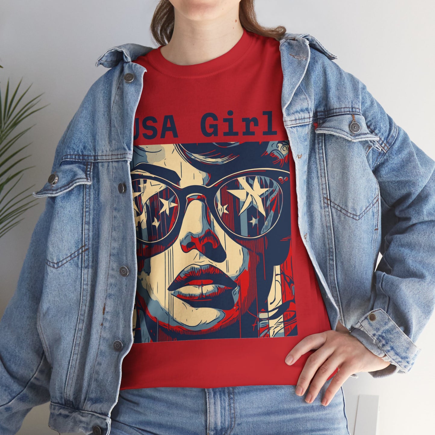 "USA Girl" Amazing Unisex Heavy Cotton Short Sleeve Tee Shirts!