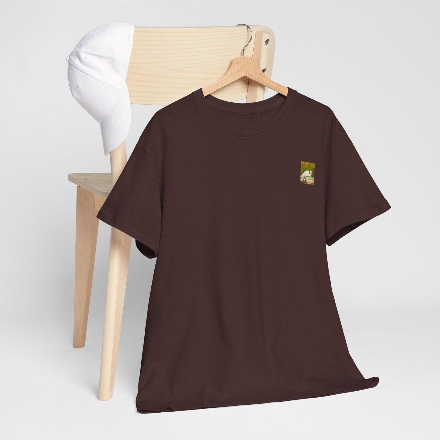 White Egret- Amazing Unisex Heavy Cotton Short Sleeve Tee Shirts!