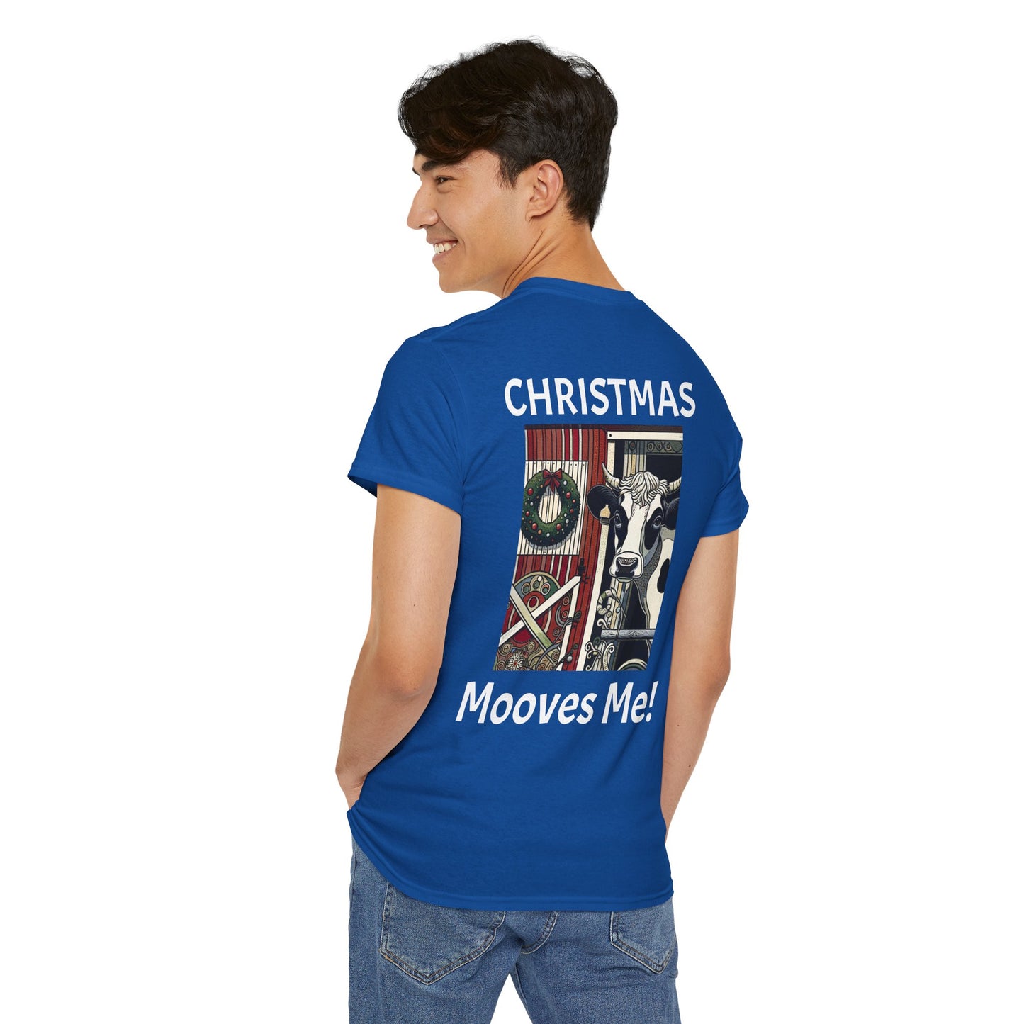 Christmas Mooves Me -Amazing Unisex Heavy Cotton Short Sleeve Tee Shirts!