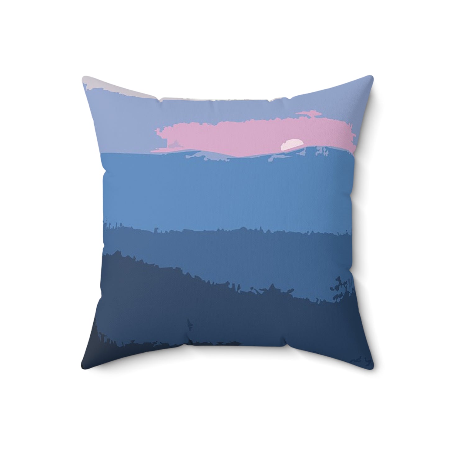 Sunset in the Mountains Faux Suede Square Pillow