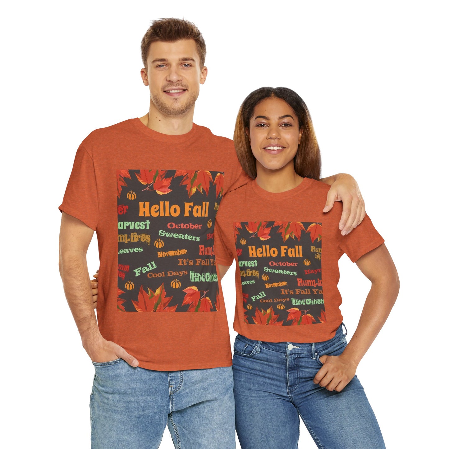 Hello Fall - Amazing Unisex Heavy Cotton Short Sleeve Tee Shirts!