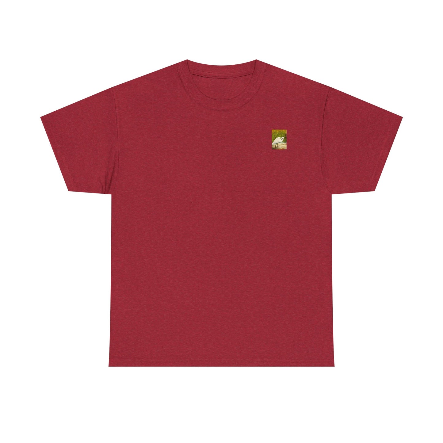 White Egret- Amazing Unisex Heavy Cotton Short Sleeve Tee Shirts!