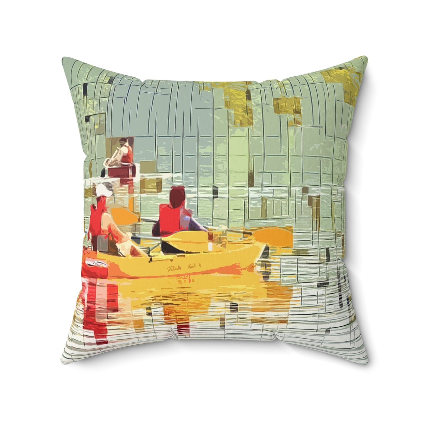 River Kayak Faux Suede Square Pillow