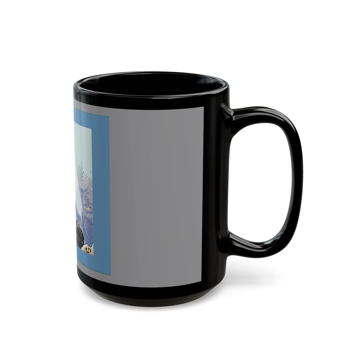 White Egret - 11 oz or 15 oz Ceramic Black Mugs