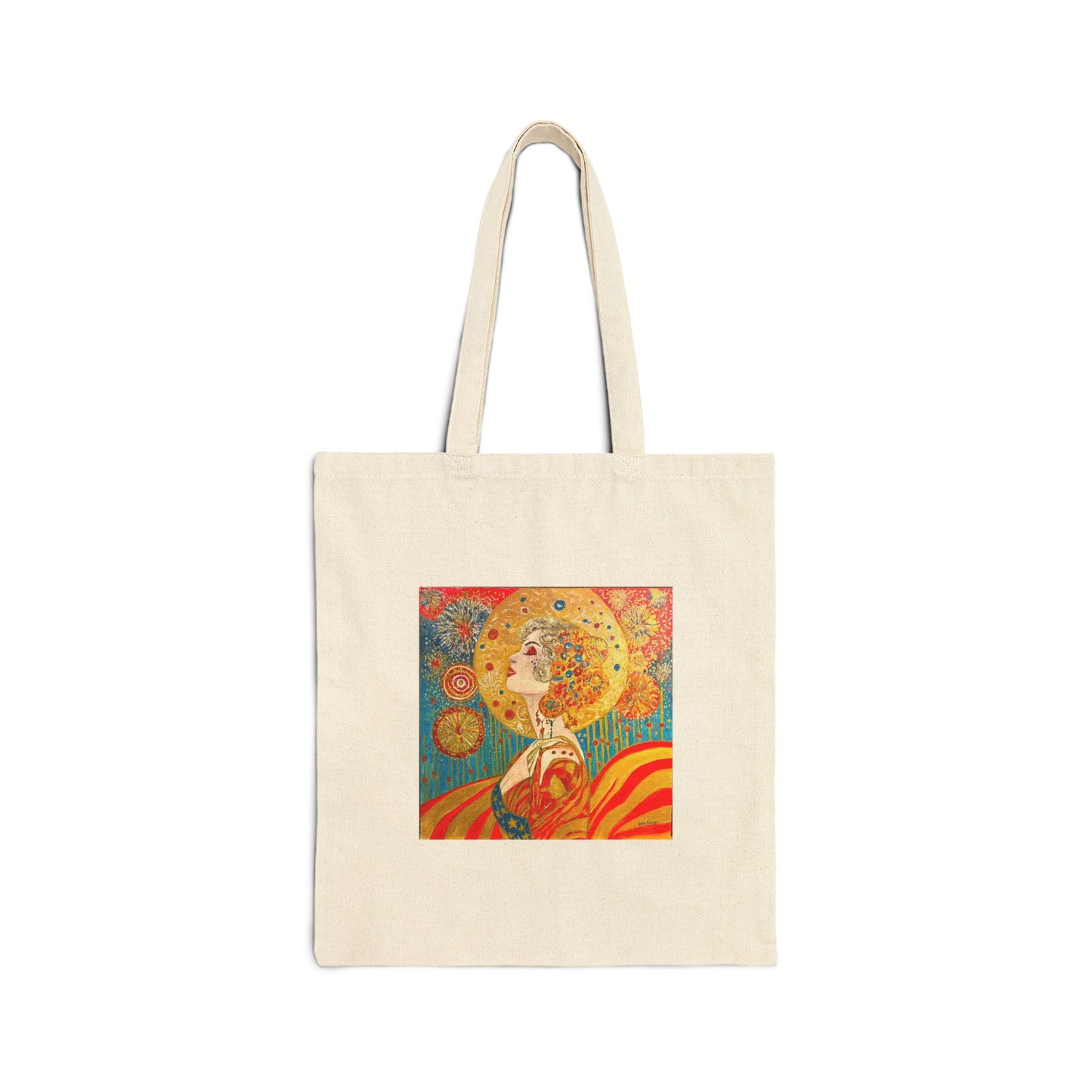 "Miss Liberty" Stylish Cotton Canvas Tote Bag, Eco-Friendly Shopping Bag