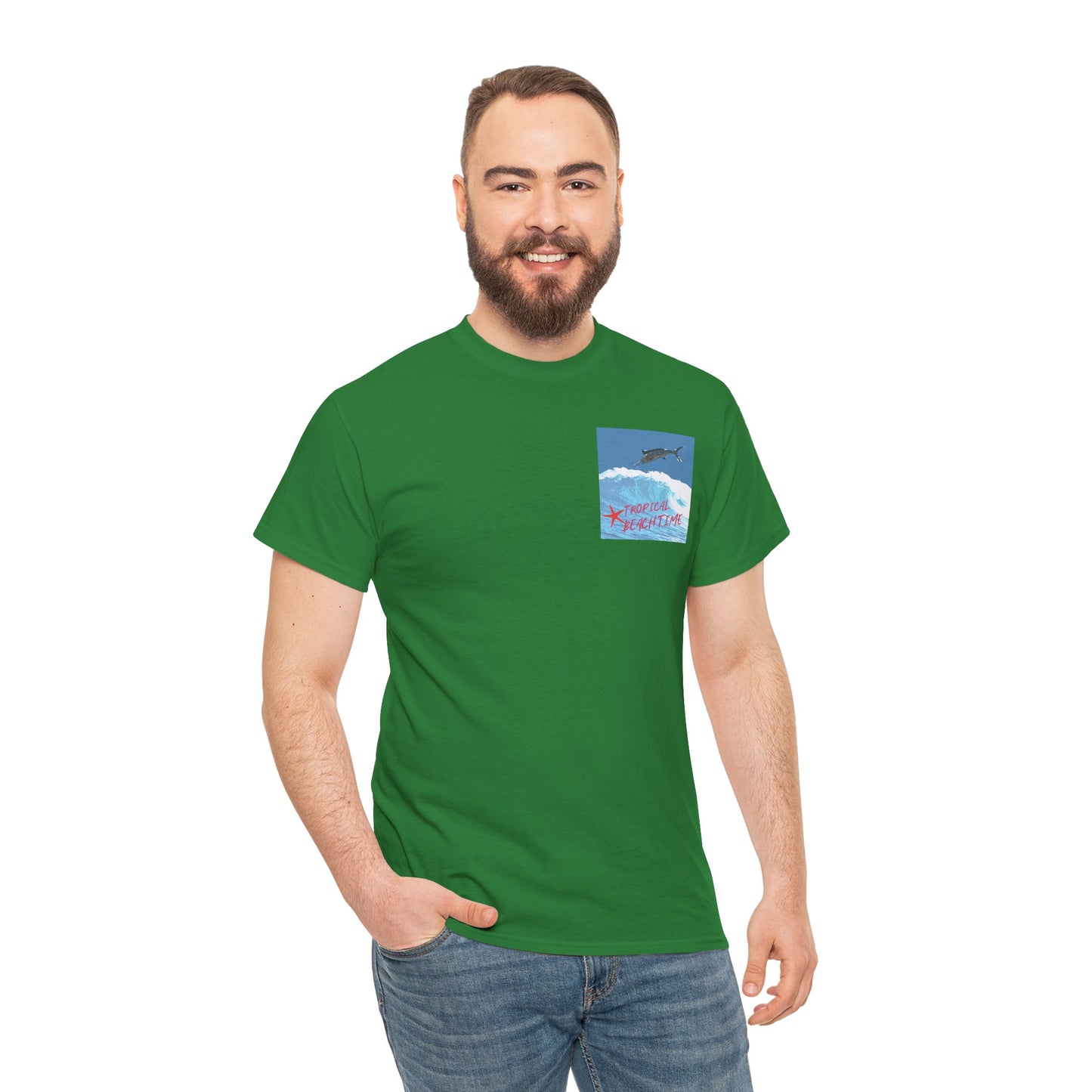 Tropical Beach Time - Amazing Unisex Heavy Cotton Tee