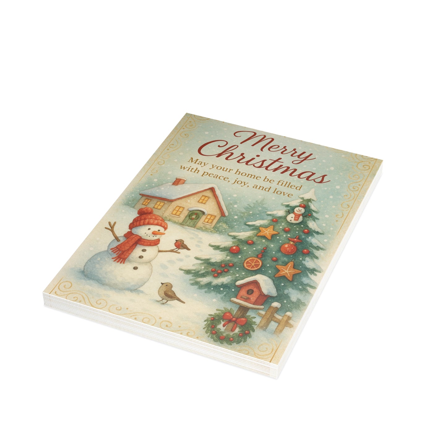 Snowman Merry Christmas Postcard Bundles (envelopes not included)