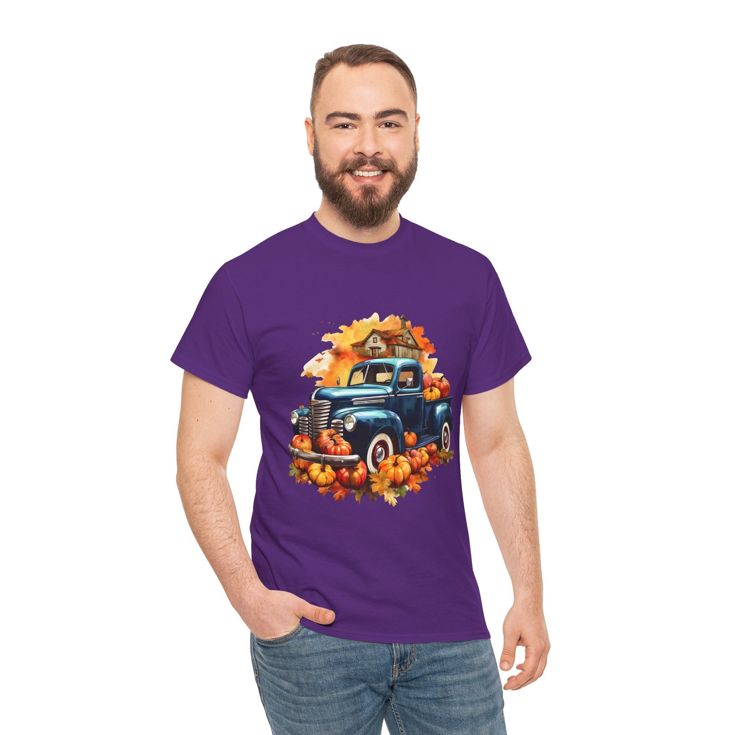 Fall Truck -Amazing Unisex Heavy Cotton Short Sleeve Tee Shirts!