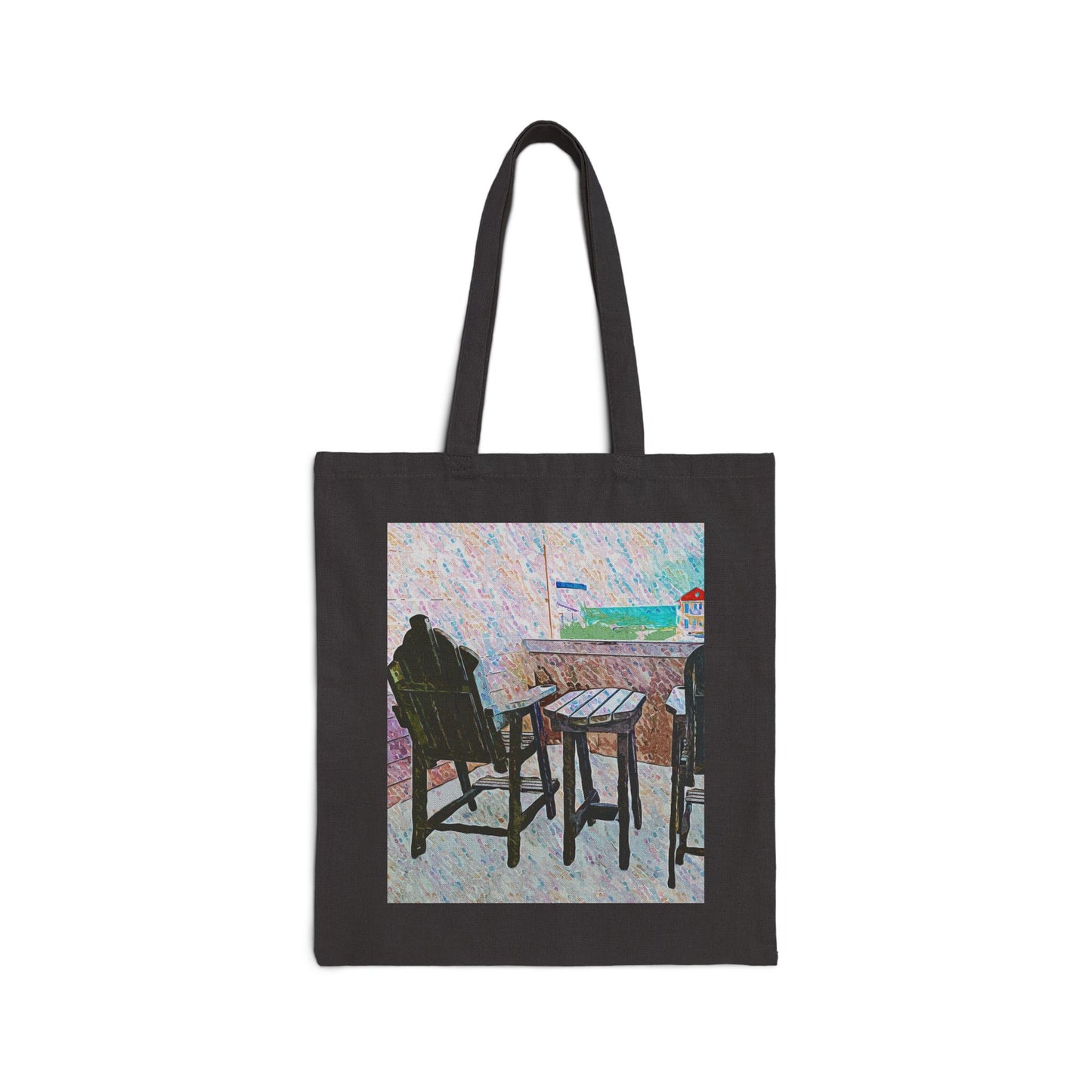 "Back Porch Dreaming" Stylish Cotton Canvas Tote Bag, Eco-Friendly Shopping Bag, Art Tote, Gift for Her, Tote for Every Occasion