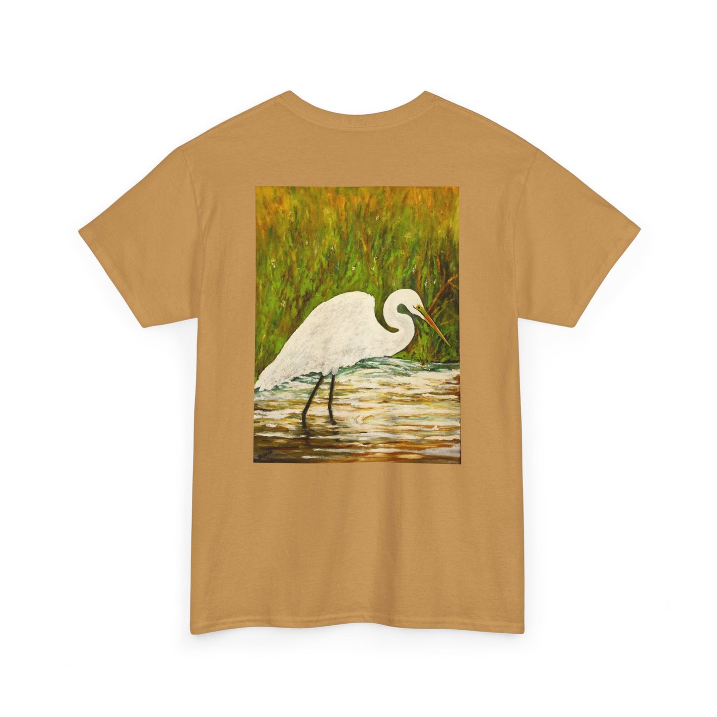 White Egret- Amazing Unisex Heavy Cotton Short Sleeve Tee Shirts!