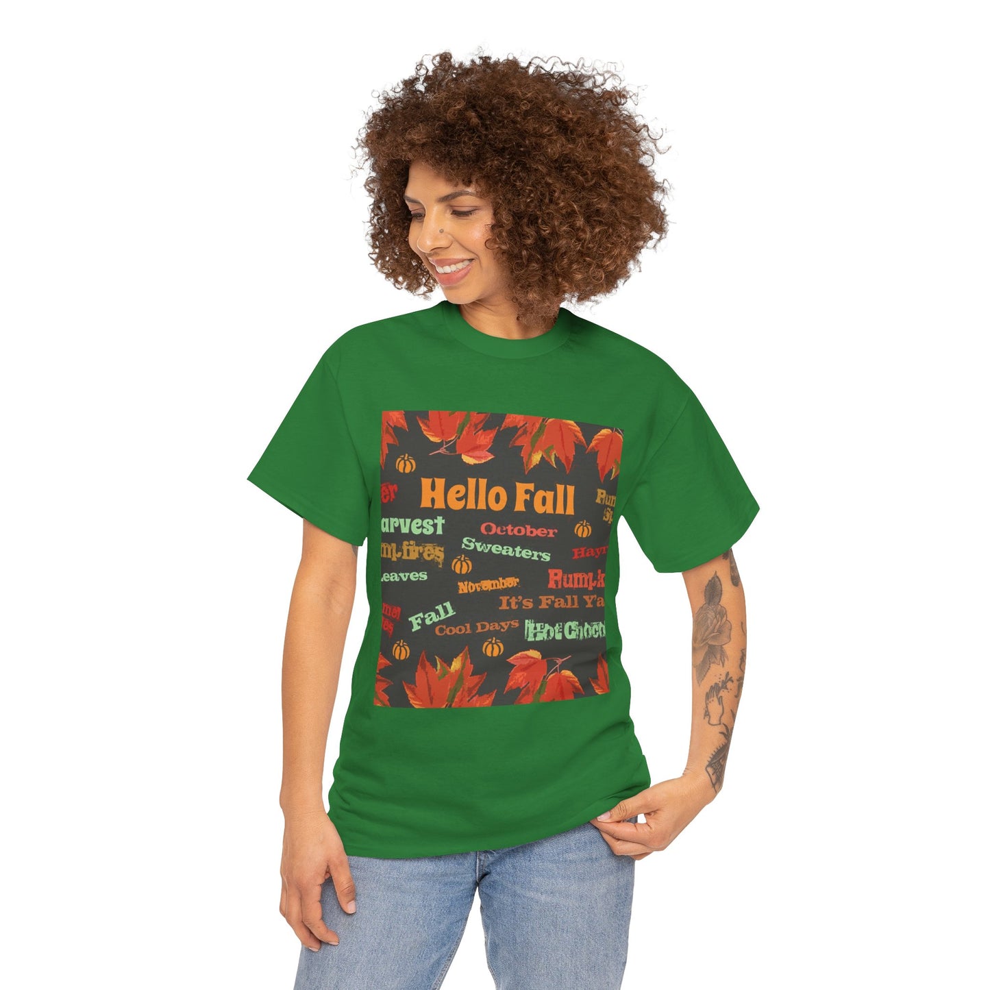 Hello Fall - Amazing Unisex Heavy Cotton Short Sleeve Tee Shirts!