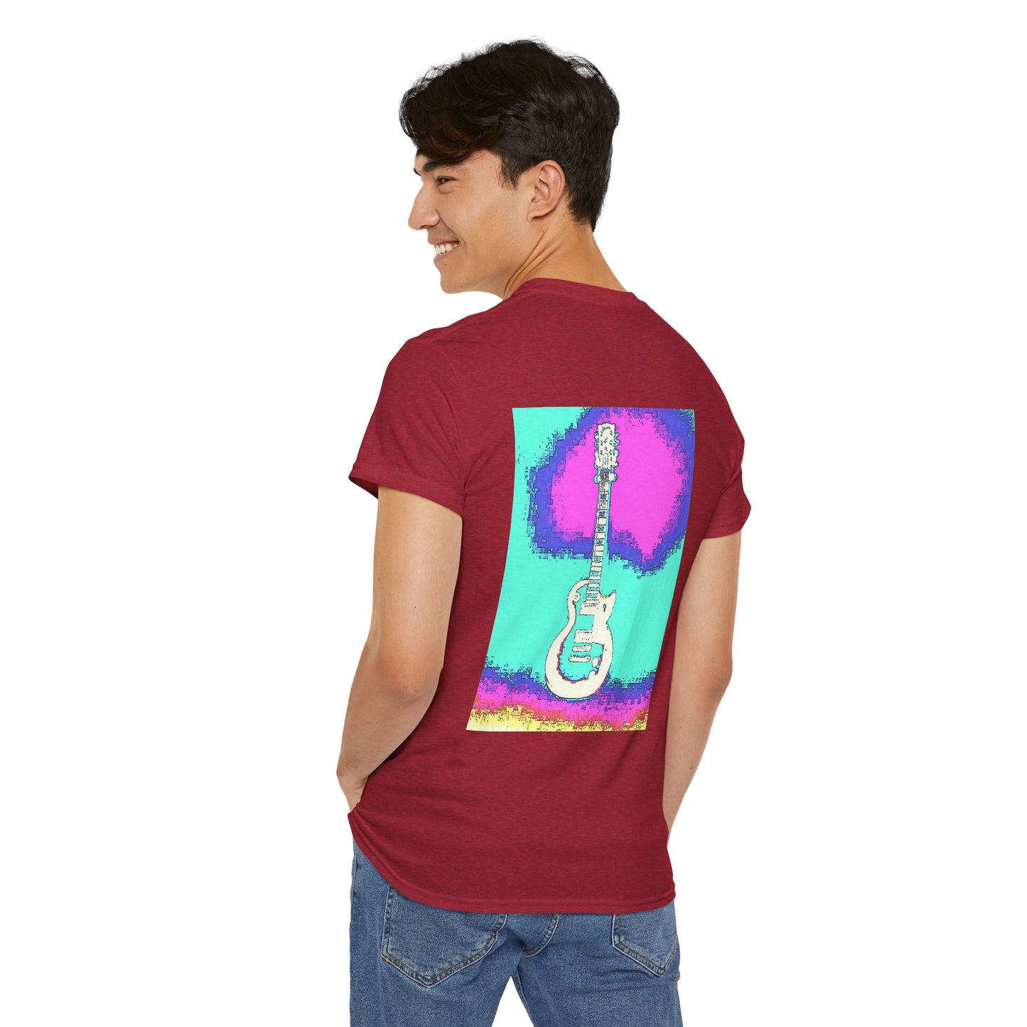 Psychedelic Guitar- Amazing Unisex Heavy Cotton Short Sleeve Tee Shirts!