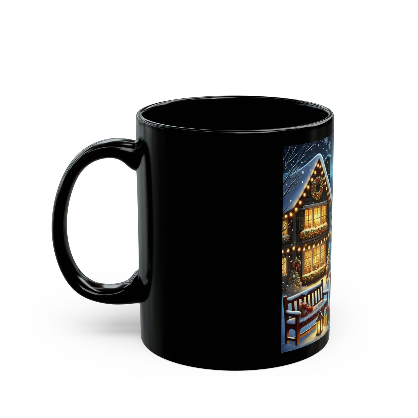 Santa is coming - 11 oz or 15 oz Ceramic Black Mugs