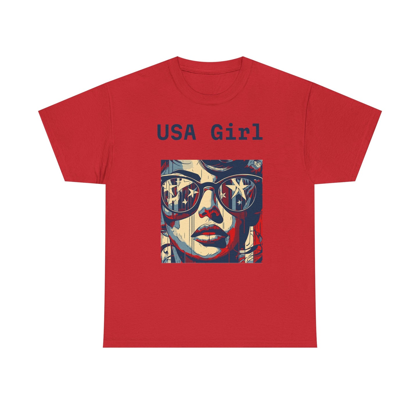"USA Girl" - Amazing Unisex Heavy Cotton Short Sleeve Tee Shirts!